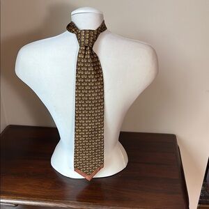 Gianfranco Ferre Brown and Gold Patterned Tie